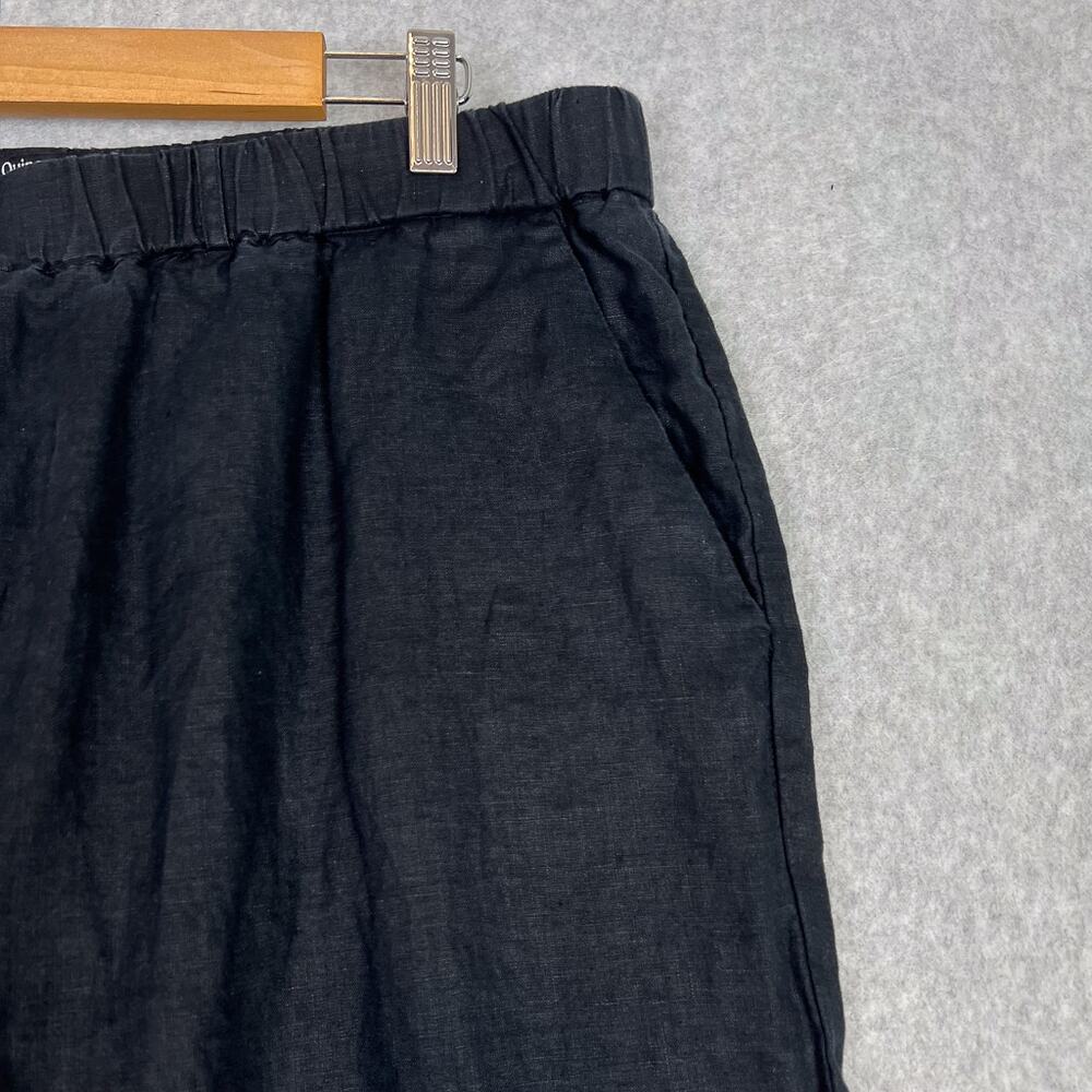 Quince Black 100% European Linen Cropped High Waisted Pants Size XL - Picture 4 of 14
